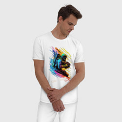 Пижама хлопковая мужская Counter Strike штурмовик, цвет: белый — фото 2