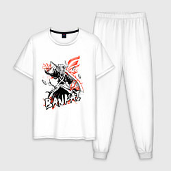 Пижама хлопковая мужская Ичиго банкай, цвет: белый