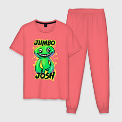 Пижама хлопковая мужская Jumbo Josh, цвет: коралловый