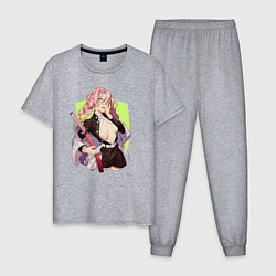 Пижама хлопковая мужская Mitsuri Kanroji Demon Slayer, цвет: меланж