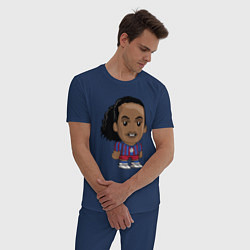 Пижама хлопковая мужская Ronaldinho Barcelona, цвет: тёмно-синий — фото 2