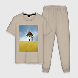 Мужская пижама Ветряная мельница в поле