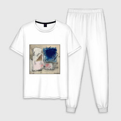Пижама хлопковая мужская Композиция 318, цвет: белый