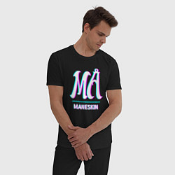 Пижама хлопковая мужская Maneskin glitch rock, цвет: черный — фото 2