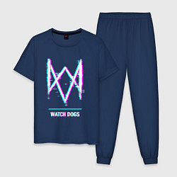 Мужская пижама Watch Dogs в стиле glitch и баги графики