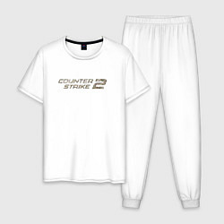 Пижама хлопковая мужская Counter strike 2 мультикам, цвет: белый