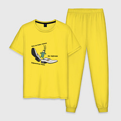 Мужская пижама Планктон в бархатных тягах