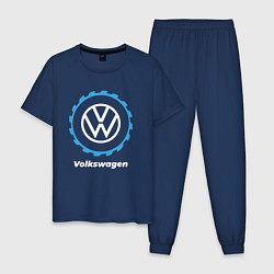 Пижама хлопковая мужская Volkswagen в стиле Top Gear, цвет: тёмно-синий