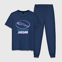 Мужская пижама Значок Jaguar в стиле glitch