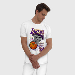 Пижама хлопковая мужская LA Lakers Kobe, цвет: белый — фото 2