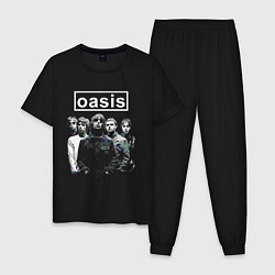 Пижама хлопковая мужская Oasis рок группа, цвет: черный