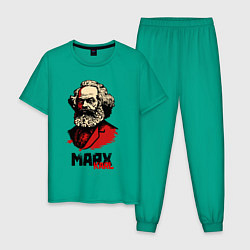 Пижама хлопковая мужская Karl Marx - 3 цвета, цвет: зеленый