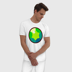 Пижама хлопковая мужская Бравл Старс - Гем, цвет: белый — фото 2