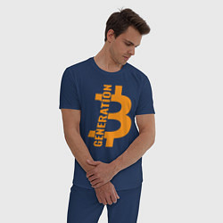 Пижама хлопковая мужская Поколение биткоин, цвет: тёмно-синий — фото 2