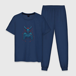Пижама хлопковая мужская Devil gamepad, цвет: тёмно-синий