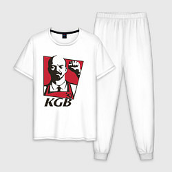 Пижама хлопковая мужская KGB Lenin, цвет: белый