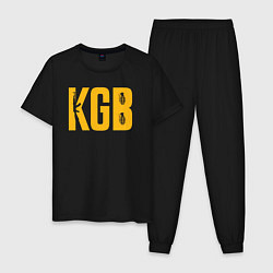 Пижама хлопковая мужская KGB, цвет: черный