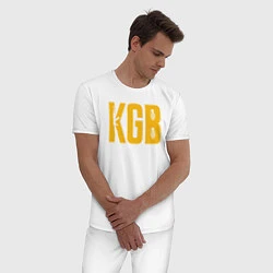 Пижама хлопковая мужская KGB, цвет: белый — фото 2