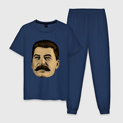 Пижама хлопковая мужская Сталин СССР, цвет: тёмно-синий