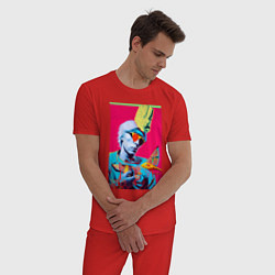 Пижама хлопковая мужская Andy Warhol - self-portrait, цвет: красный — фото 2