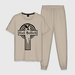 Пижама хлопковая мужская Black Sabbath Cross, цвет: миндальный