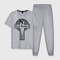Пижама хлопковая мужская Black Sabbath Cross, цвет: меланж