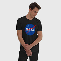 Пижама хлопковая мужская Макс Наса, цвет: черный — фото 2