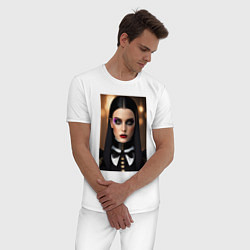 Пижама хлопковая мужская Уэнсдей А, цвет: белый — фото 2