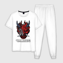 Пижама хлопковая мужская Samurai logo, цвет: белый