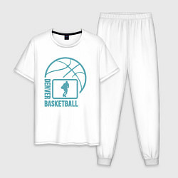 Пижама хлопковая мужская Denver basket, цвет: белый