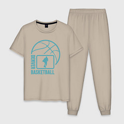 Пижама хлопковая мужская Denver basket, цвет: миндальный