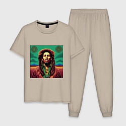 Мужская пижама Digital Art Bob Marley in the field