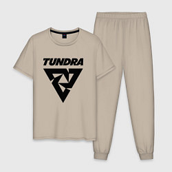 Пижама хлопковая мужская Tundra esports logo, цвет: миндальный