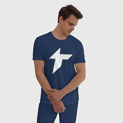 Пижама хлопковая мужская Thunder awaken logo, цвет: тёмно-синий — фото 2