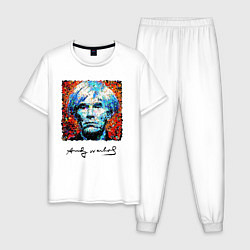 Пижама хлопковая мужская Andy Warhol - celebrity, цвет: белый