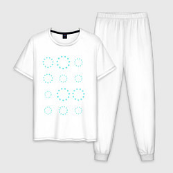 Пижама хлопковая мужская Бирюзовый круговорот, цвет: белый
