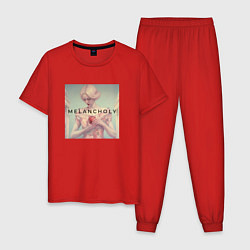 Пижама хлопковая мужская Вишневая меланхолия, цвет: красный