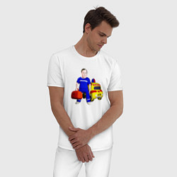 Пижама хлопковая мужская Доктор реанимации, цвет: белый — фото 2