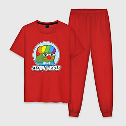 Пижама хлопковая мужская Clown world, цвет: красный