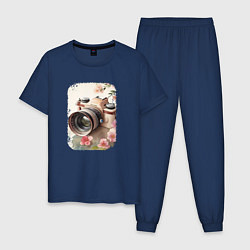 Пижама хлопковая мужская Capturing Moments, цвет: тёмно-синий