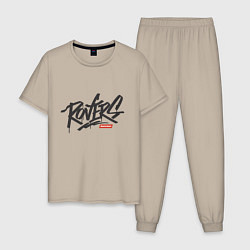 Пижама хлопковая мужская Maverick Rovers, цвет: миндальный