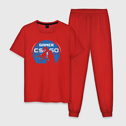 Пижама хлопковая мужская Counter strike game, цвет: красный