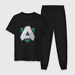 Пижама хлопковая мужская Альянс logo, цвет: черный