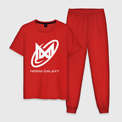 Пижама хлопковая мужская Nigma Galaxy logo, цвет: красный