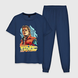 Пижама хлопковая мужская Michael J Fox, цвет: тёмно-синий