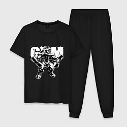 Пижама хлопковая мужская Lion GYM, цвет: черный