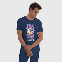 Пижама хлопковая мужская Chicken Gun - Game, цвет: тёмно-синий — фото 2