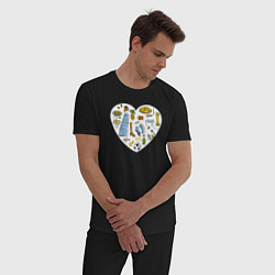 Пижама хлопковая мужская Итальянское сердце, цвет: черный — фото 2