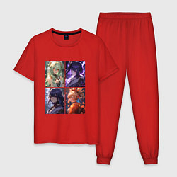 Пижама хлопковая мужская Коллеи, райдэн и ёимия, цвет: красный