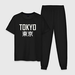 Пижама хлопковая мужская Japan - Tokyo, цвет: черный